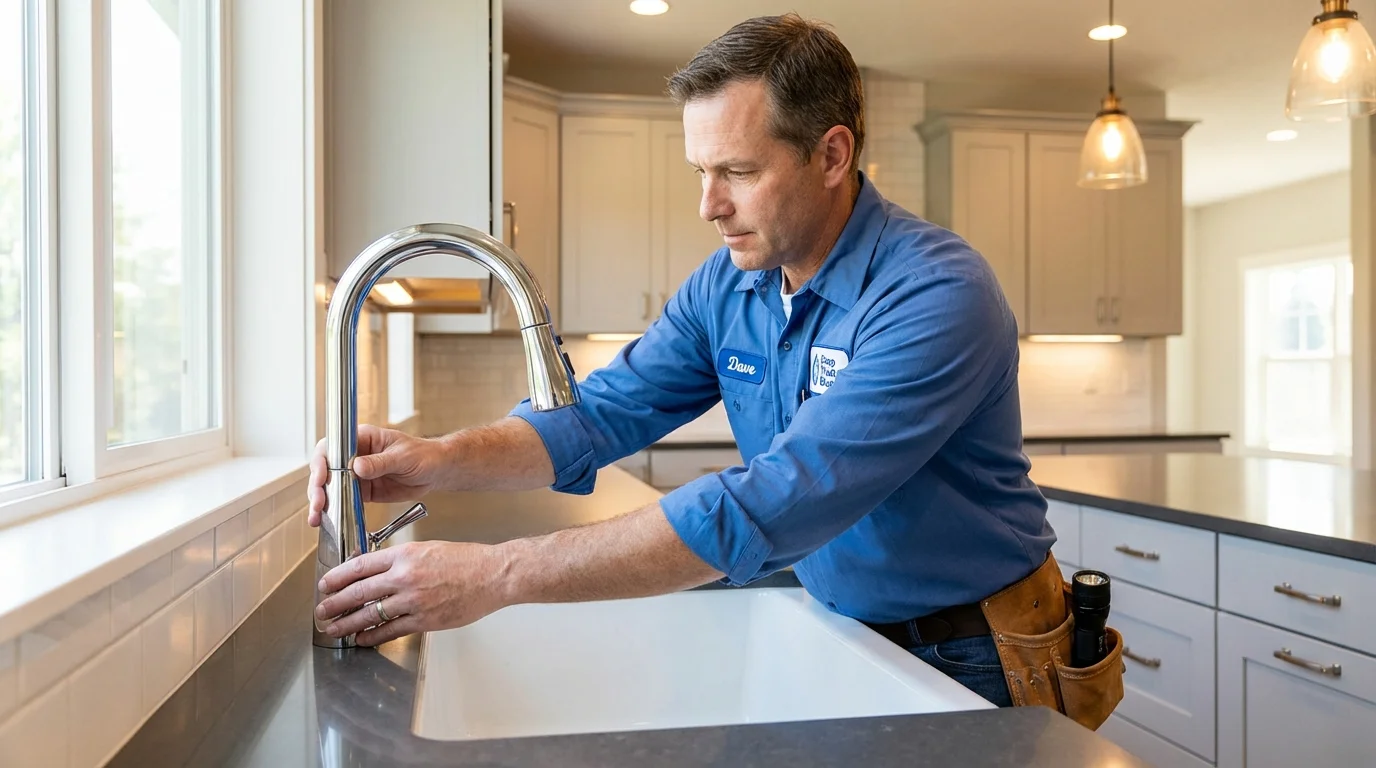 Kitchen faucet installation by Johns Plumbing LLC in Chapel Hill